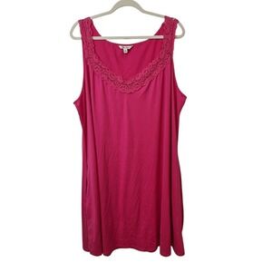 The‎ Pioneer Woman 3XL Scoop Neck Tunic Tank Pink Crochet Lace Neck Sleeveless
